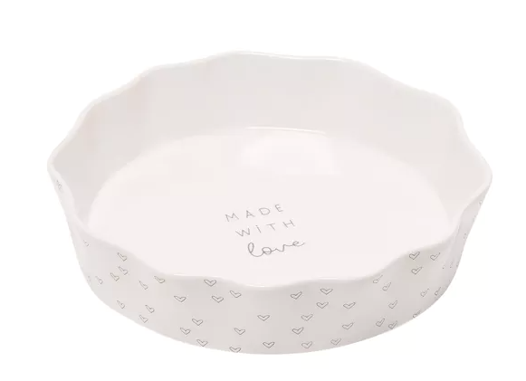 Moments Round Scolloped Pie Dish - Made With Love