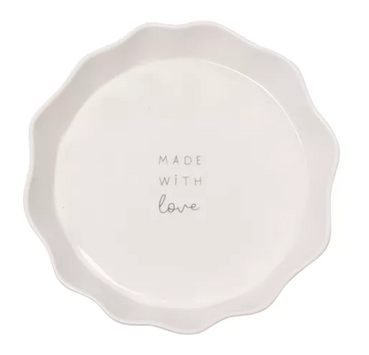 Moments Round Scolloped Pie Dish - Made With Love