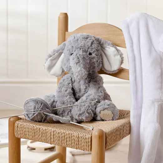 Ethel The Plush Sitting Grey Elephant 22 cm