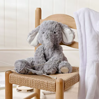 Ethel The Plush Sitting Grey Elephant 22 cm