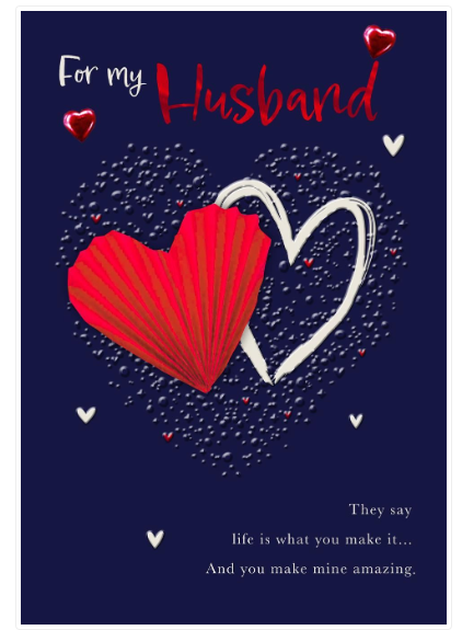 For My Husband Heart Card