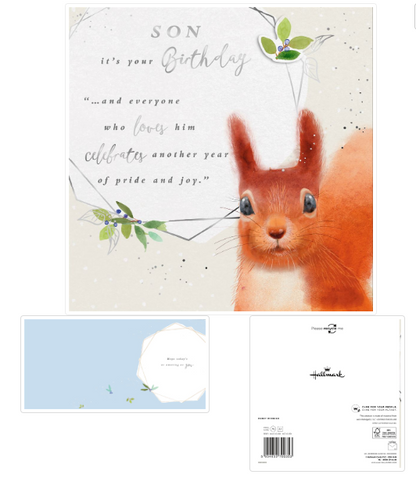 Son Birthday Card - Squirrel