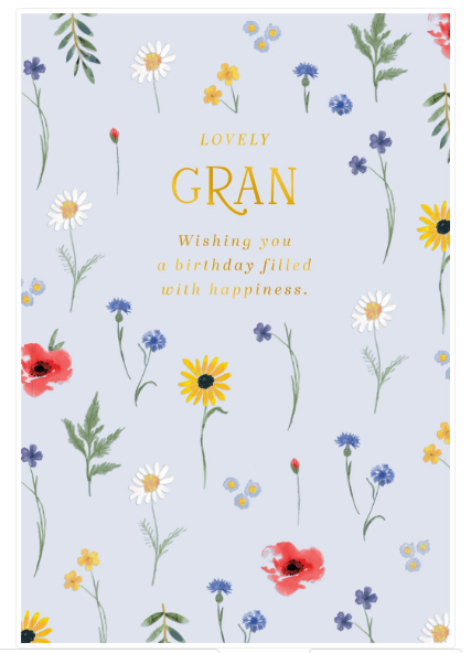 Floral Gran Birthday Card