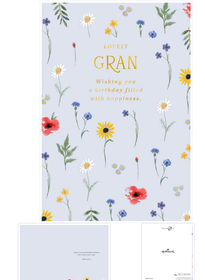 Floral Gran Birthday Card