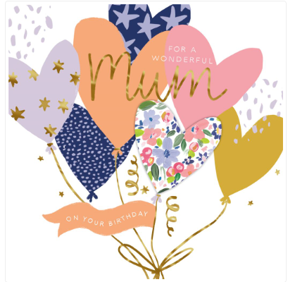 Mum Floral Balloon Birthday Card