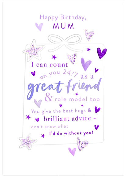 Mum I can count on Birthday Card