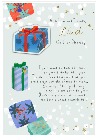 With Love and Thanks Dad Birthday Card