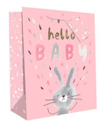 Hello Baby Pink Bunny Gift Bag