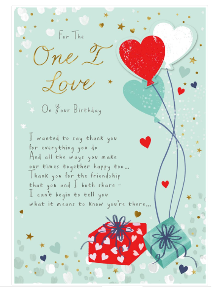 One I Love Birthday Card