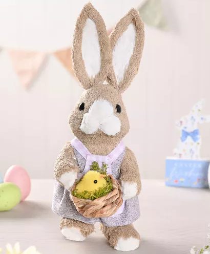 Bunny Holding Baby Chick Decoration