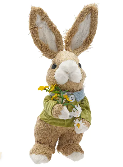 Bunny Holding Flowers Decoration