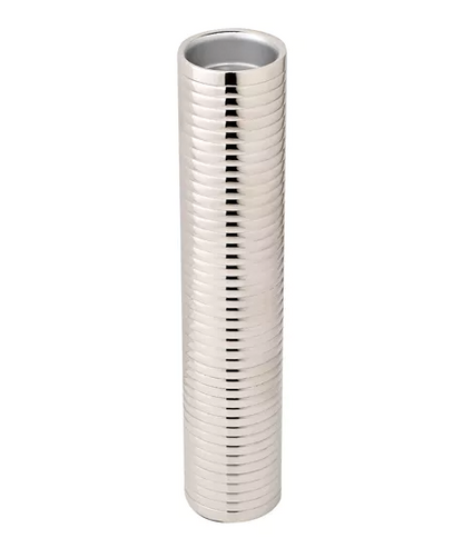 Hestia Tubular Polished Silver Tealight Holder - Large