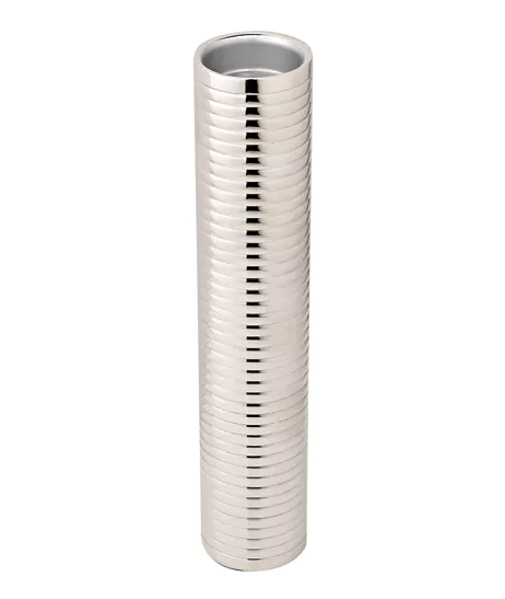 Hestia Tubular Polished Silver Tealight Holder - Large