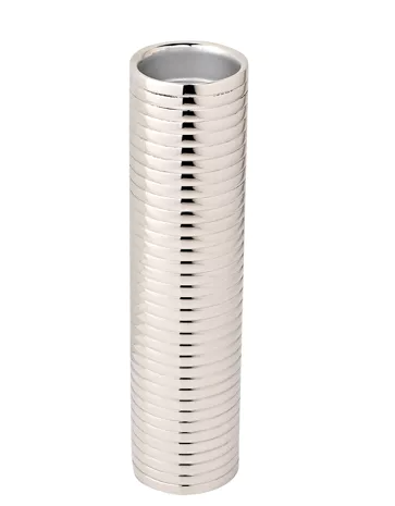 Hestia Tubular Polished Silver Tealight Holder - Medium