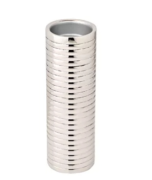 Hestia Tubular Polished Silver Tealight Holder - Small