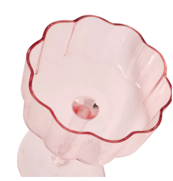 Set Of 2 Hestia Bright Pink Scalloped Martini Glass