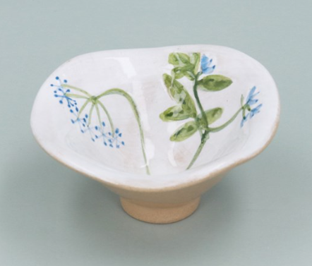 Gisela Graham Snack Bowl - Meadow Blue Flower