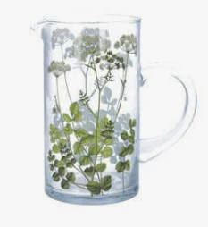 Gisela Graham Glass Water Jug Country Flowers
