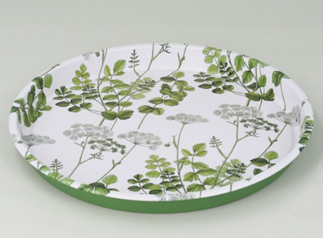Gisela Graham - Metal Tray 33cm - Spring Hedgerow