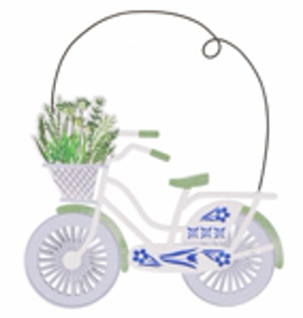 Gisela Graham - Wood Bicycle Dec 10cm - Spring Hedgerow