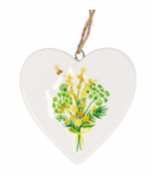 Gisela Graham - Ceramic Heart 6cm - Mimosa