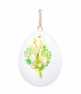 Gisela Graham Ceramic 3D Egg 6cm - Mimosa