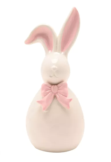 Bunny With Pink Bow Figurine