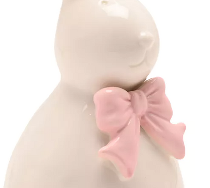 Bunny With Pink Bow Figurine