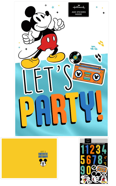 Micky Mouse Any Age Sticker Birthday Card