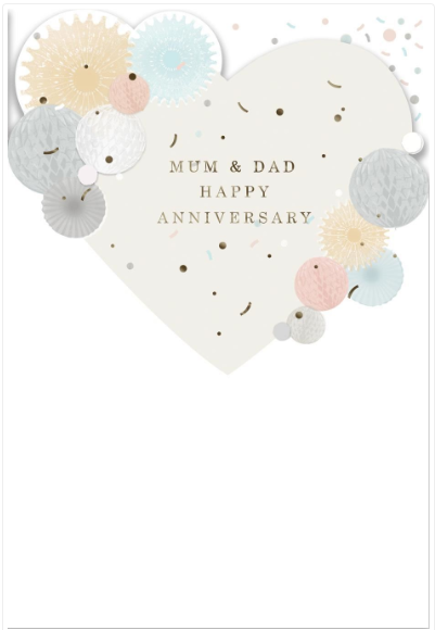 Mum & Dad Happy Anniversary Card
