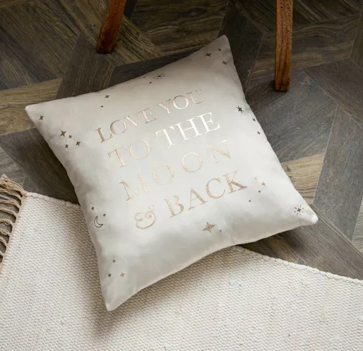 Velvet Square Cushion Moon & Back 40cm