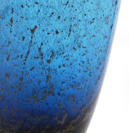 Objets d''Art Blue & Brown Tall Glass Vase 41cm