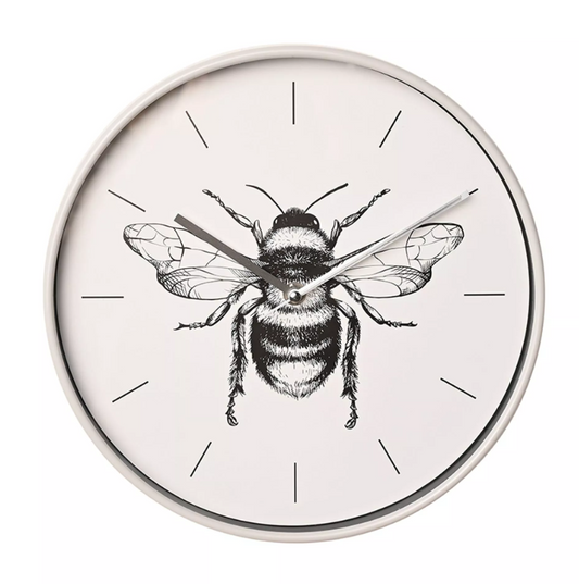 Hestia Bee Wall Clock Grey Case 30cm