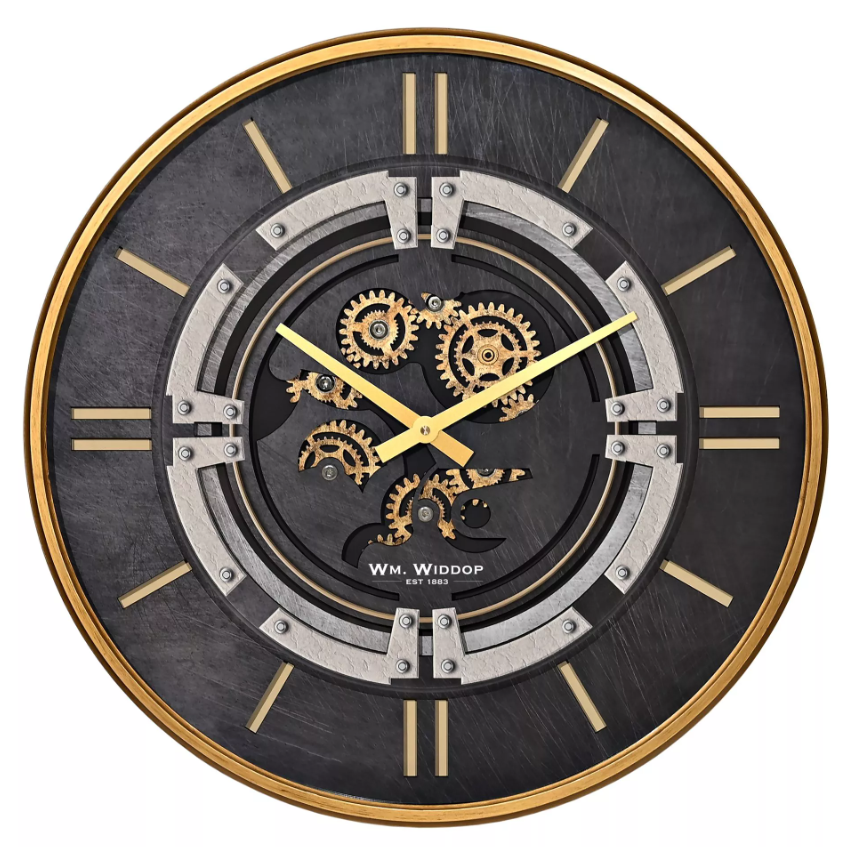 Industrial Style Wall Clock with Moving Gears 60cm