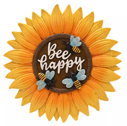 Country Living Cement Stepping Stone Bee Happy Flower