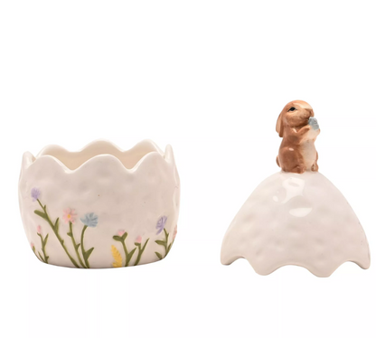 Bunny On Egg Trinket Box