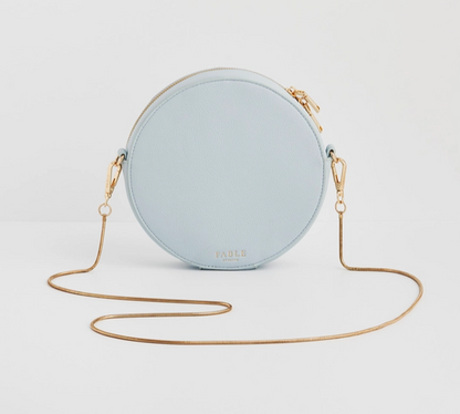Fable Floral Bow Blue Embroidered Circle Bag