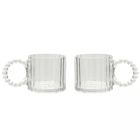 Hestia Set of 2 Clear Cups Bobble Design