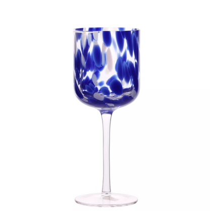 Hestia Blue Tortoise Shell Wine Glass Set of 2