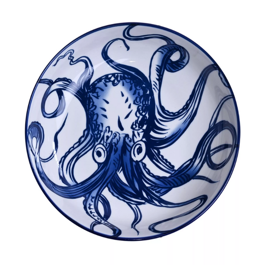 Hestia Salad Bowl Octopus Design 8.75"