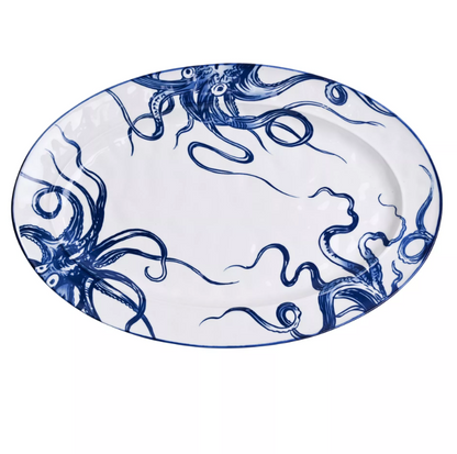 Hestia Oval Plate Octopus Design 15.25"