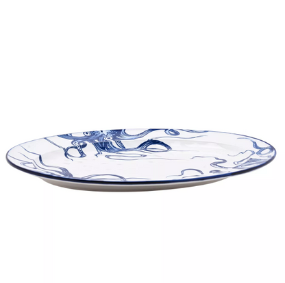 Hestia Oval Plate Octopus Design 15.25"