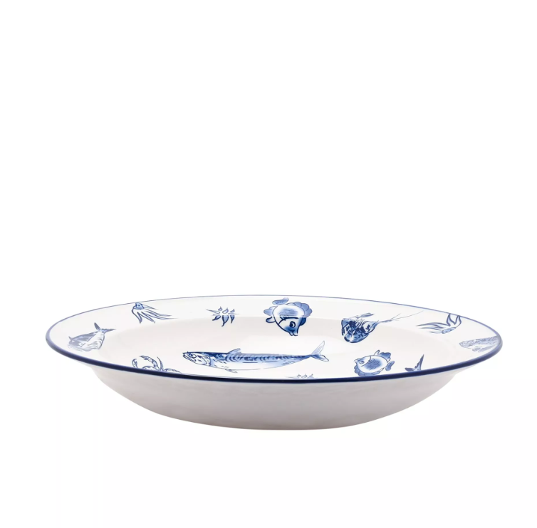 Hestia Deep Bottom Plate Fish Design 14.25"
