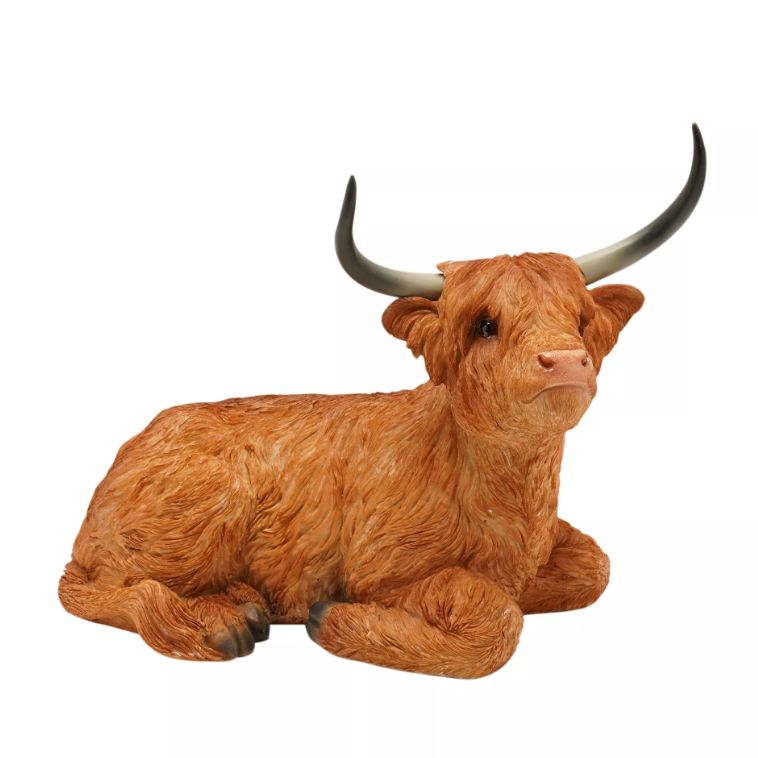 Naturecraft Sitting Highland Cow 24cm