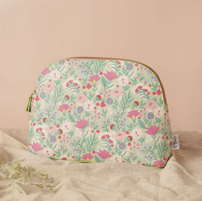 Sophia Lane Large Floral Make-Up Bag - Green