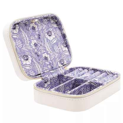 Sophia Lane White & Blue Floral Jewellery Box