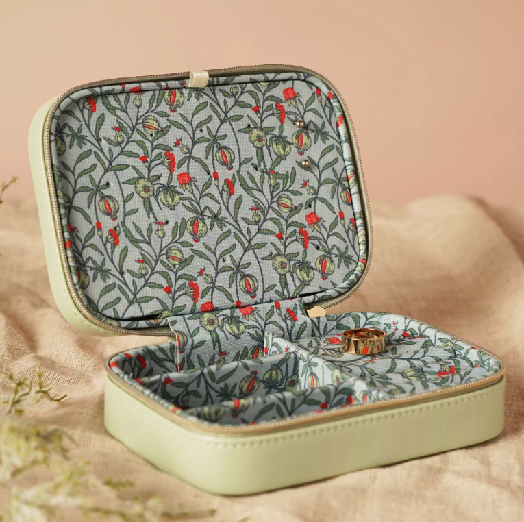 Sophia Lane Green Floral Jewellery Box