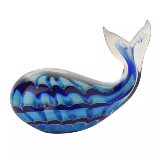 Objets d'art Glass Figurine - Blue Whale