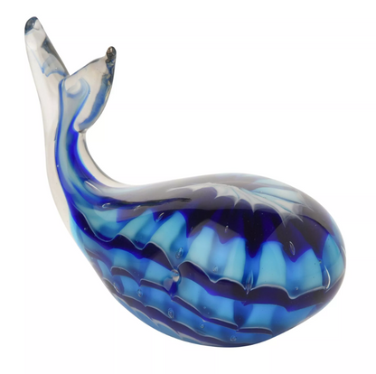 Objets d'art Glass Figurine - Blue Whale