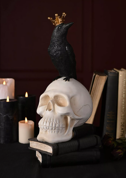 Crow Standing On A Skull